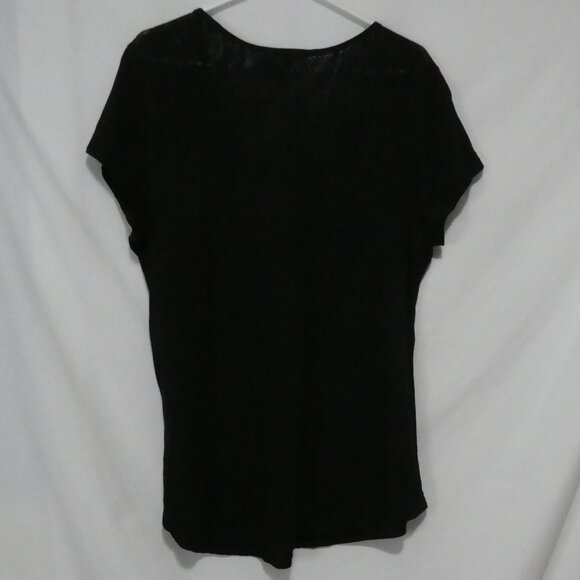 GEORGE | XXL | Black Floral Burnout Short Sleeve Blouse - Picture 2 of 12